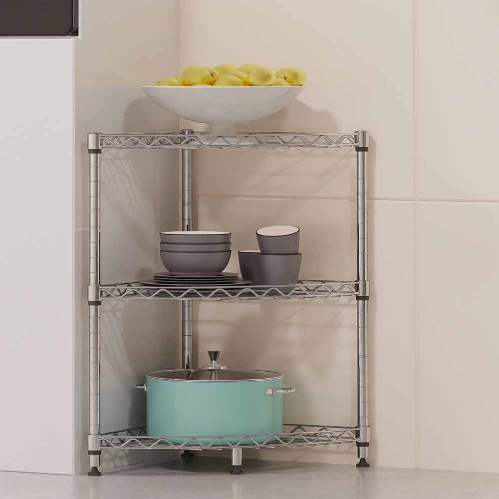 Wire Shelving Metal Storage Rack Heavy Steel Material Pantry Shelves 5 tires Storage Metal Shelf Units Rack