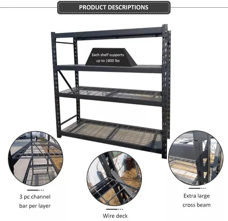 QINGDAO Manufacturer Directly Warehouse Light Middle Storage Industrial racks for warehouse Racking wire Shelving Shelves Unit