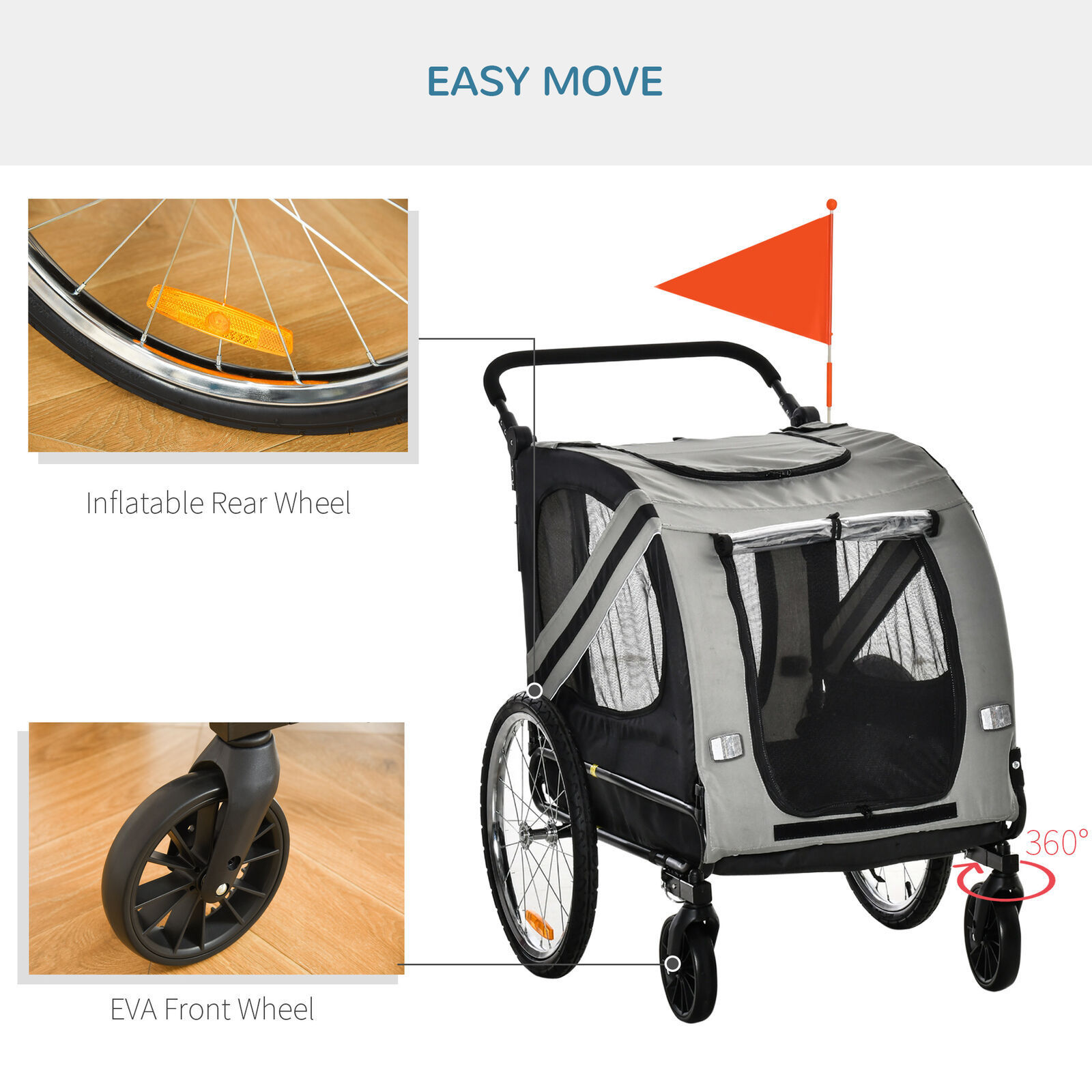 Top Quality 2-In-1 Canopy Foldable Pets Baby Children Kids Bicycle Trailer Bike Carrier