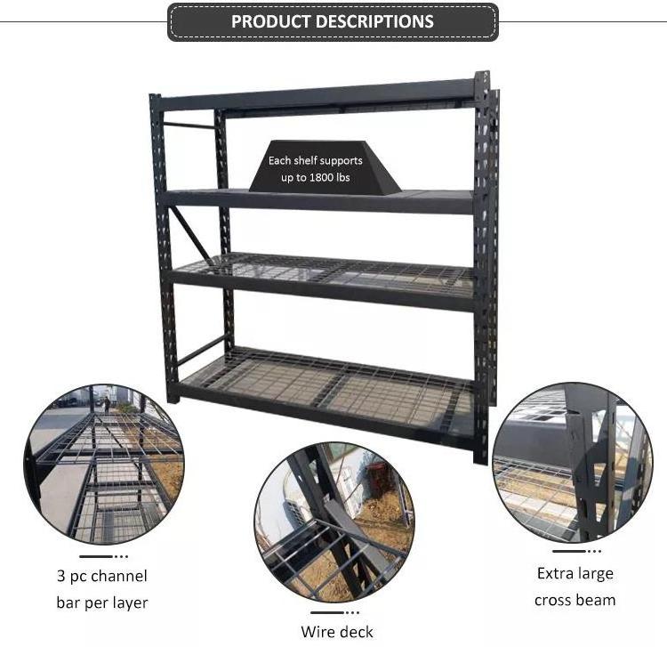 3 Layers Boltless Steel Racking Industrial Shelf Adjustable Stacking Assemble Shelving For Workshop Garage Warehouse