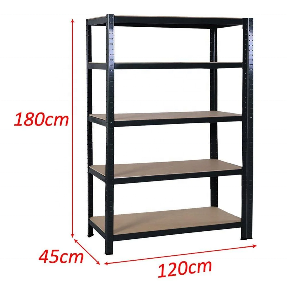 Heavy Duty Storage Shelf 5 Tier Metal Steel Black Storage Shelves Units Shelf Boltless for Garage