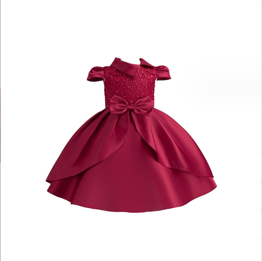 Boutique Ball Gowns For Little Girls Skirt Baby Dress Smocked Children Clothing Princess Bridesmaid Down Collar Wedding Dress