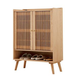 Modern luxury strong durable home organizer furniture wooden Japanese style slim modern shoe cabinet