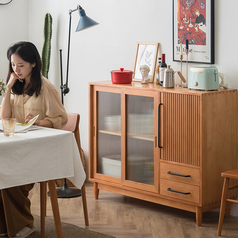 Wooden Bedroom Cabinet Shelves Bathroom Living Room Furniture Cabinet Side with Drawers and Storage