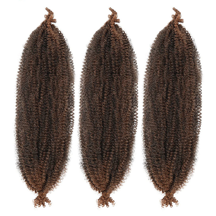 Afro Kinky Twist  Pre-fluffed Crochet Braids Hair Spring Afro Twist Synthetic Crochet Braiding Hair Afro Spring Twist