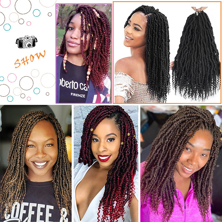 Bomb Twist Hair 18 inch Ombre Color bomb twist passion spring twist hair Crochet Braids Hair For Women