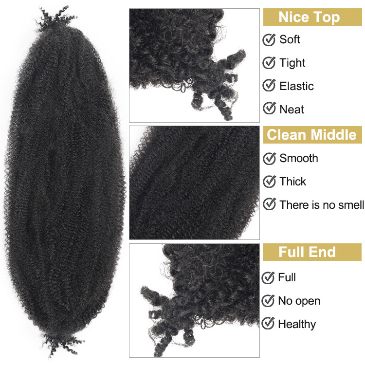 Afro Kinky Twist  Pre-fluffed Crochet Braids Hair Spring Afro Twist Synthetic Crochet Braiding Hair Afro Spring Twist