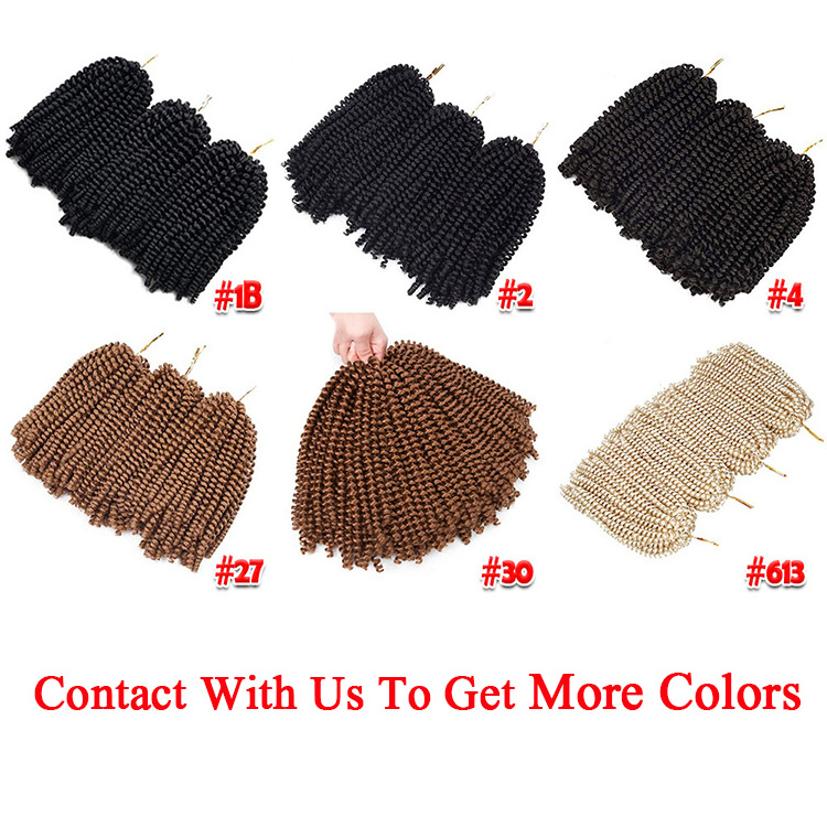 Spring Twist Crochet Braiding Hair Ombre Colors Synthetic Hair Extensions Nubian Twist Curly Crochet Hair For Wholesale Dropship