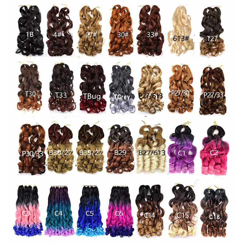 2pcs for $1.98 French Curls 150g Yaki Pony Style Wavy Crochet Braid Spiral Loose Wave Hair Extensions French Curls Braiding Hair