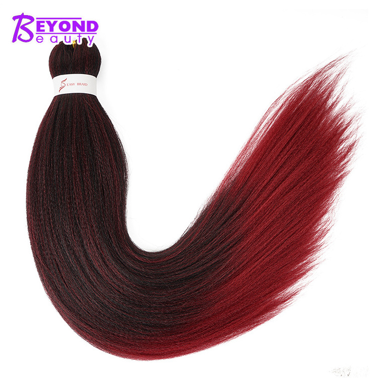 pre stretched braiding hair easy braid professional itch free synthetic fiber crochet braids yaki texture hair extension