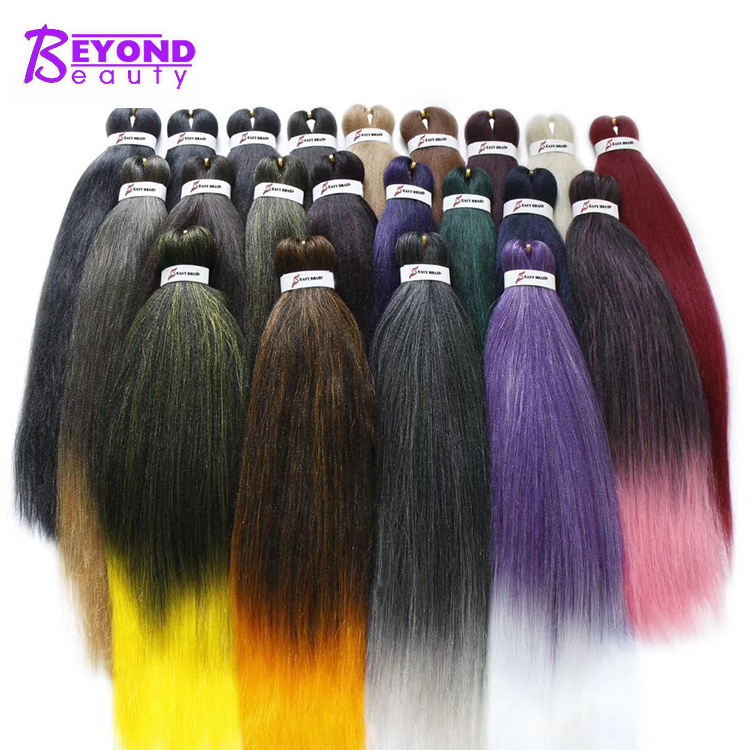 pre stretched braiding hair easy braid professional itch free synthetic fiber crochet braids yaki texture hair extension