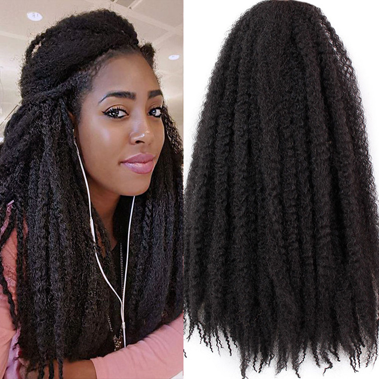 Burgundy synthetic marley braid afro curl marley braid hair synthetic afro twist marley hair crochet braids