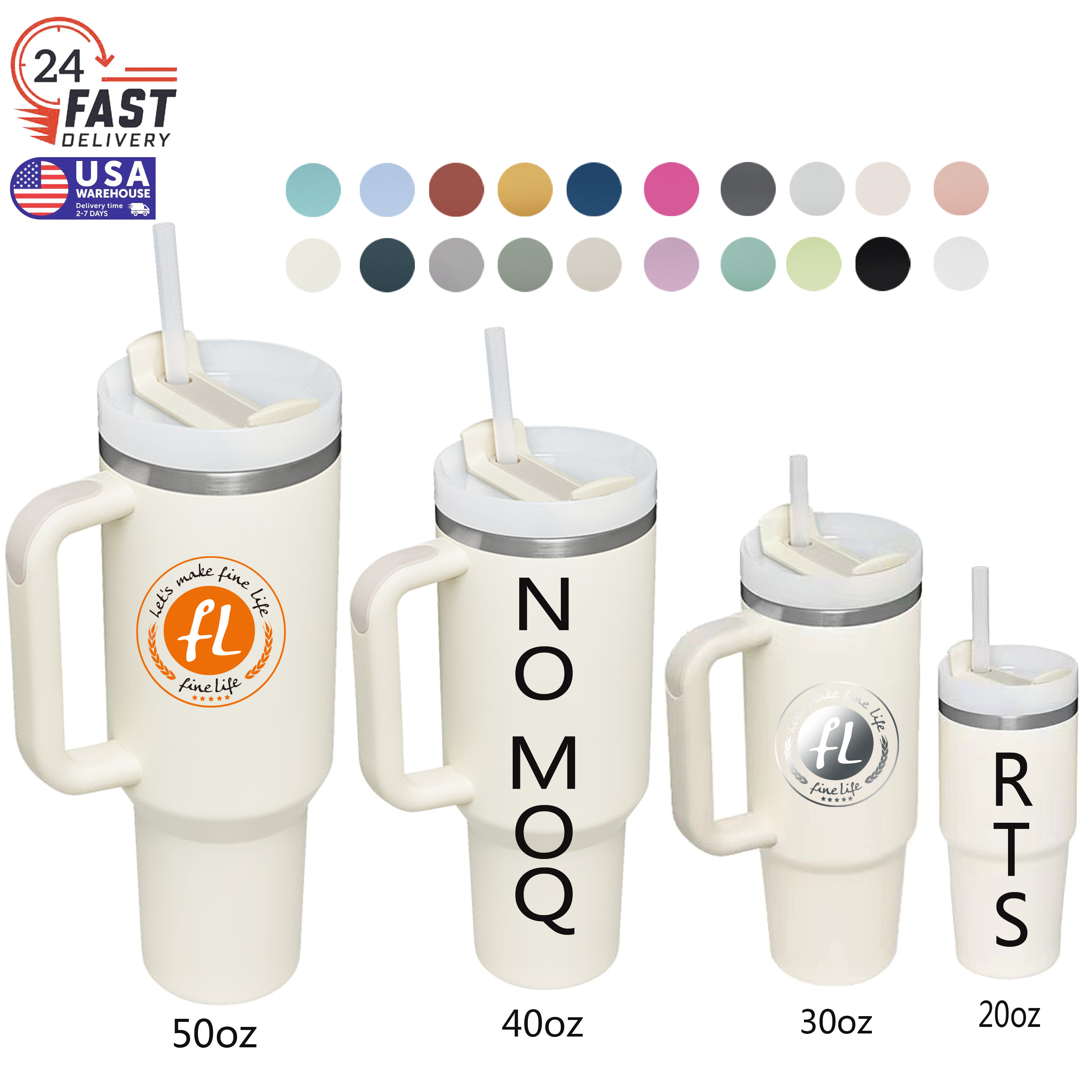 2024 New arrival NO MOQ Customize New  Adventure Sublimation 40oz Tumbler H2.0 Double Wall Stainless Steel Vacuum Cup