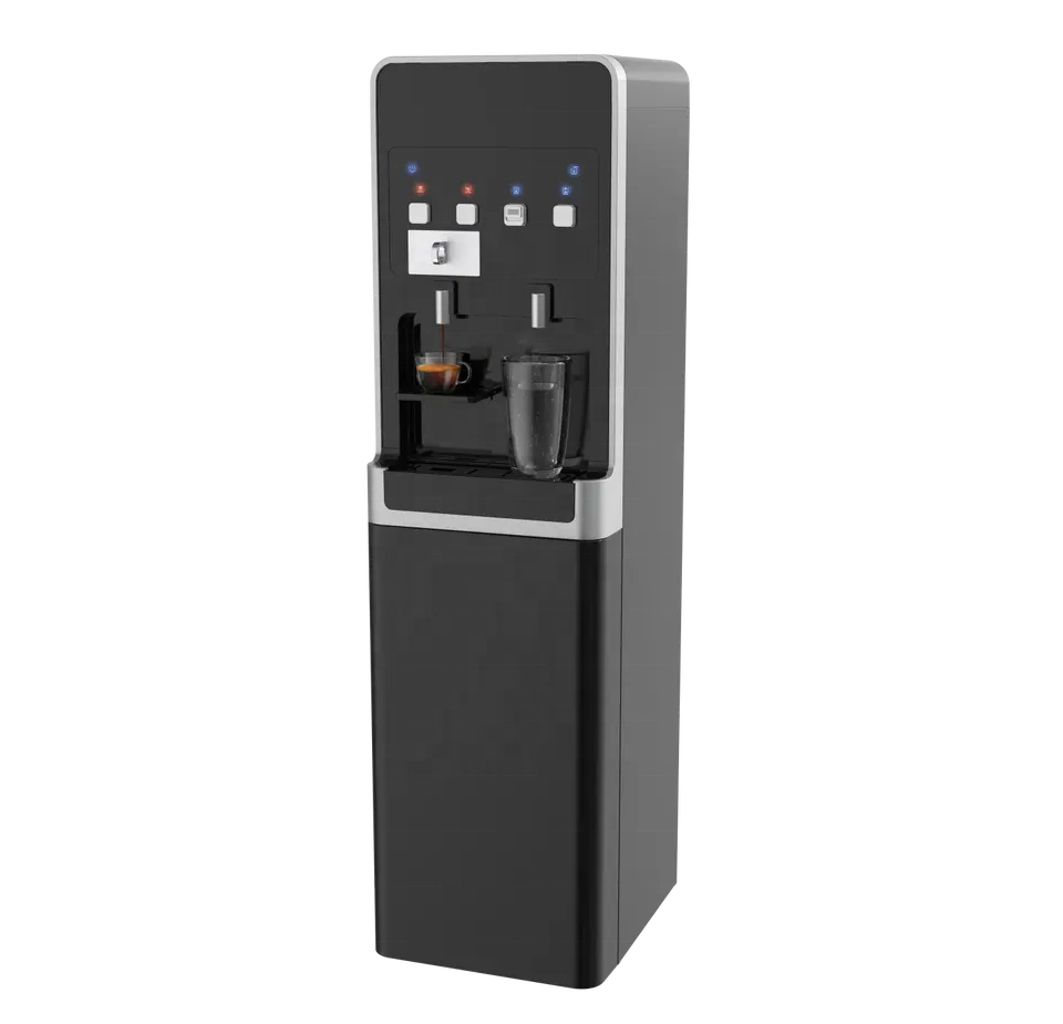 Espresso Commercial Machine with Hot & Cold Water Dispenser Electric Floor Standing 44mm Pod Coffee Maker Machine