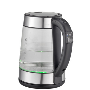 CE GS approval 5 color LED light change 1.7L Cordless electric glass kettle