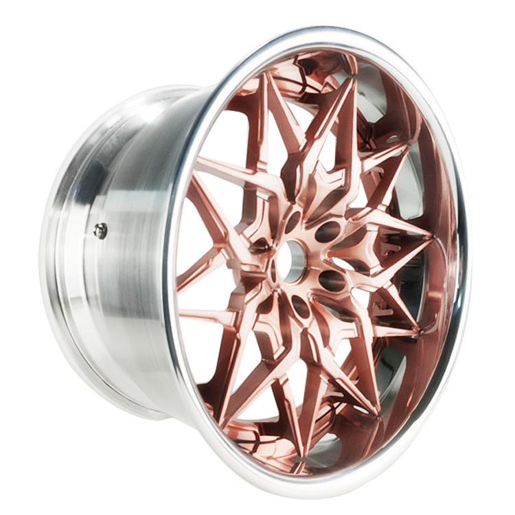 Alloy Wheels 18 19 20 21 23 24 25 26 Rose Brown Custom Luxury 2 Piece Rims 22 Inch Wheel For Sale