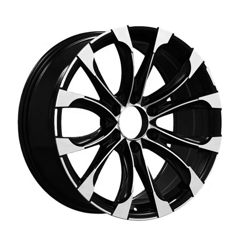 Passenger Car Rims 17 18 19 20 21 Inch 5x108 5x114.3 6x139.7 5 6 Holes Multi Spokes Gloss Black With Machine Face Alloy Wheels