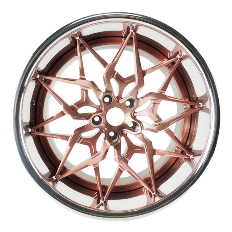 Alloy Wheels 18 19 20 21 23 24 25 26 Rose Brown Custom Luxury 2 Piece Rims 22 Inch Wheel For Sale