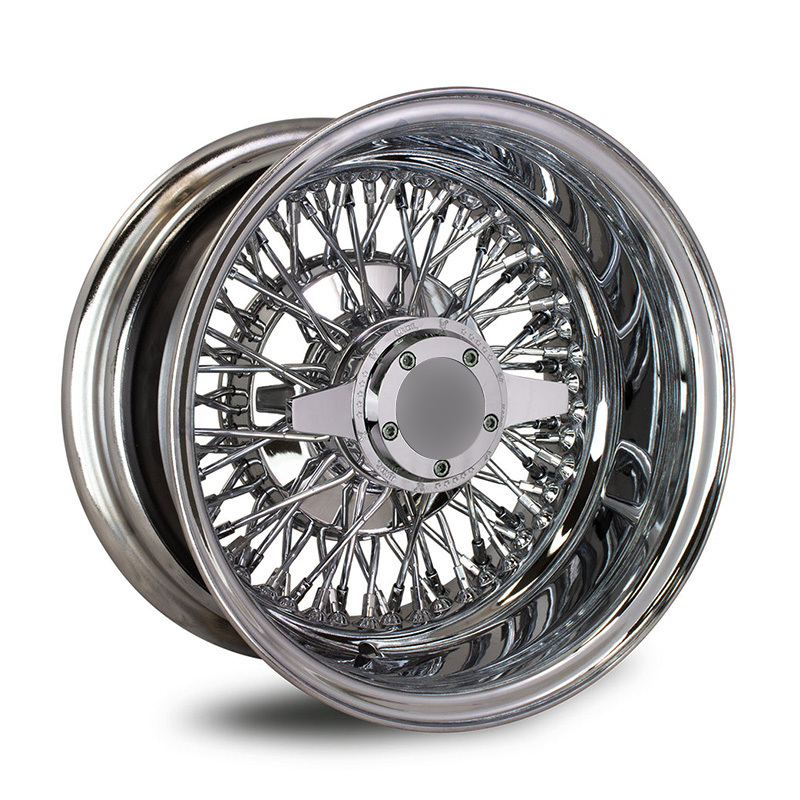 Steel Wire Wheels All Silver Chrome 13x5.5 13x7 14x7 15x7 16x7 17x8 Cross Lace 36 72 Spokes Reverse High Quality Car Rims