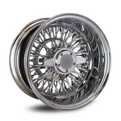 Steel Wire Wheels All Silver Chrome 13x5.5 13x7 14x7 15x7 16x7 17x8 Cross Lace 36 72 Spokes Reverse High Quality Car Rims