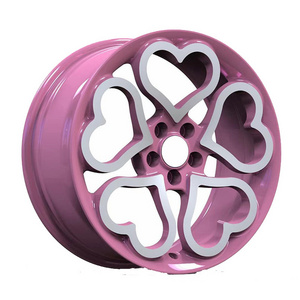 Custom Heart Shape Forged Rims 15 16 17 18 19 20 21 22 23 24 26 Inch Pink Purple Five Spokes/Deep Dish Wholesale Alloy Wheels