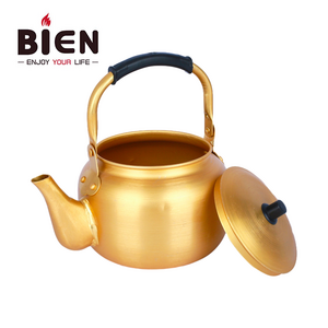 bien factory yellow aluminum teapot lightly boil water pot korean rice jug household gas kettle warm jug golden kettle gold