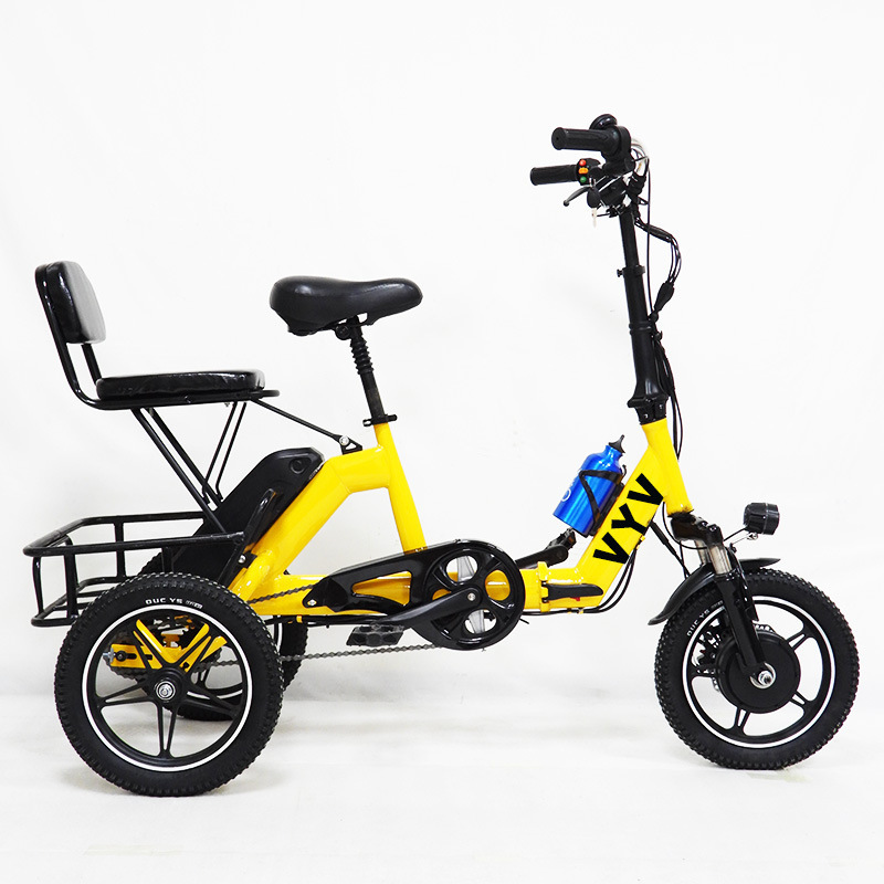 14 inch 36V 350W Pedal lithium battery small folding  power assisted tricycle adult pedal  tricycle wholesale tricycle electric