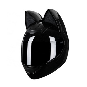 Electric Motorcycle Helmet female cat ears full face helmet summer Bluetooth locomotive full face helmet wholesale