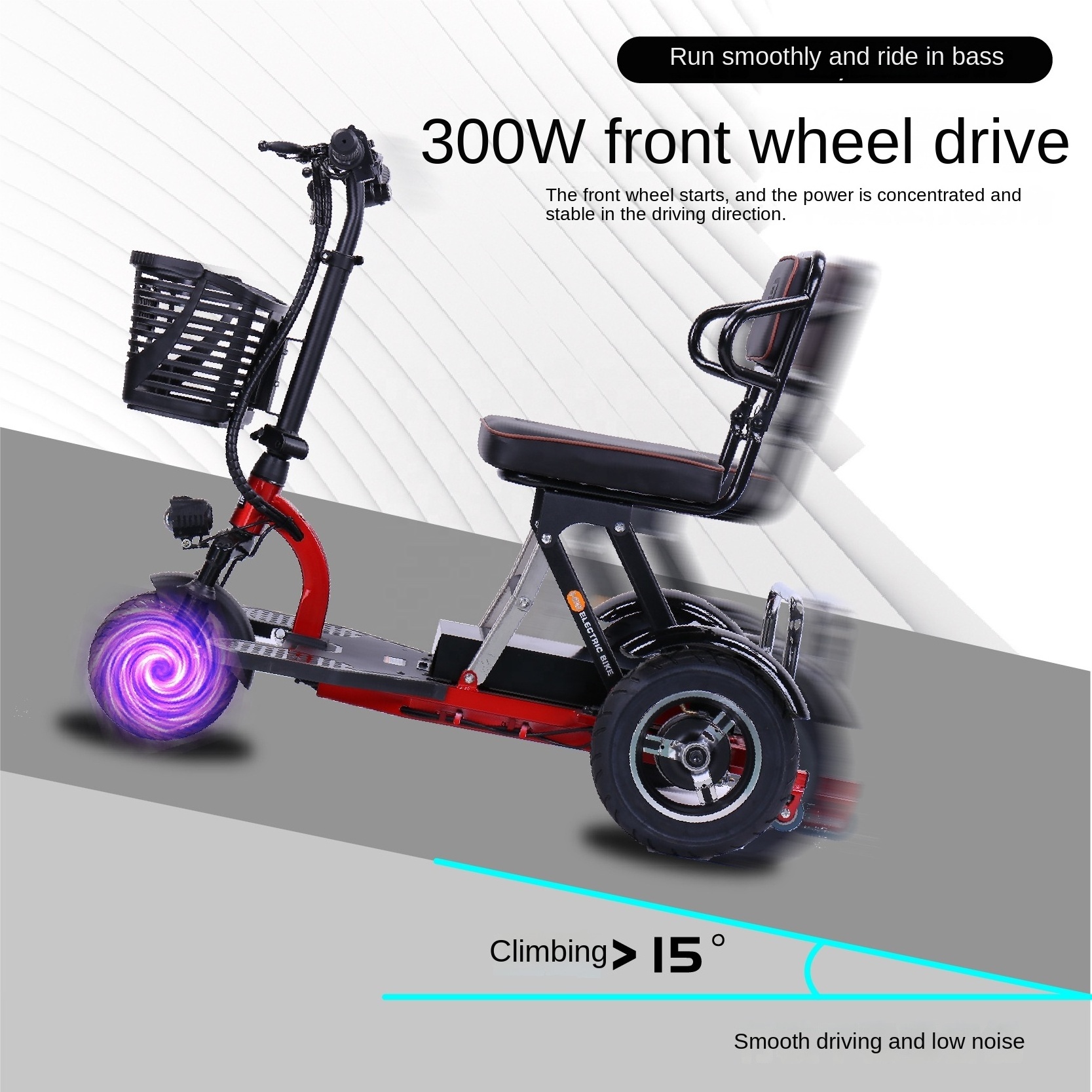 folding electric tricycle elderly scooter leisure disabled car adult mini wheelchair electric mobility scooter for the elderly