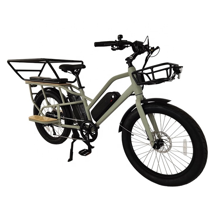 48V 500W Take Away Electric Bike With Front Basket And Rear Takeaway Delivery Box Holder For Food Delivery Electric Cargo Bike