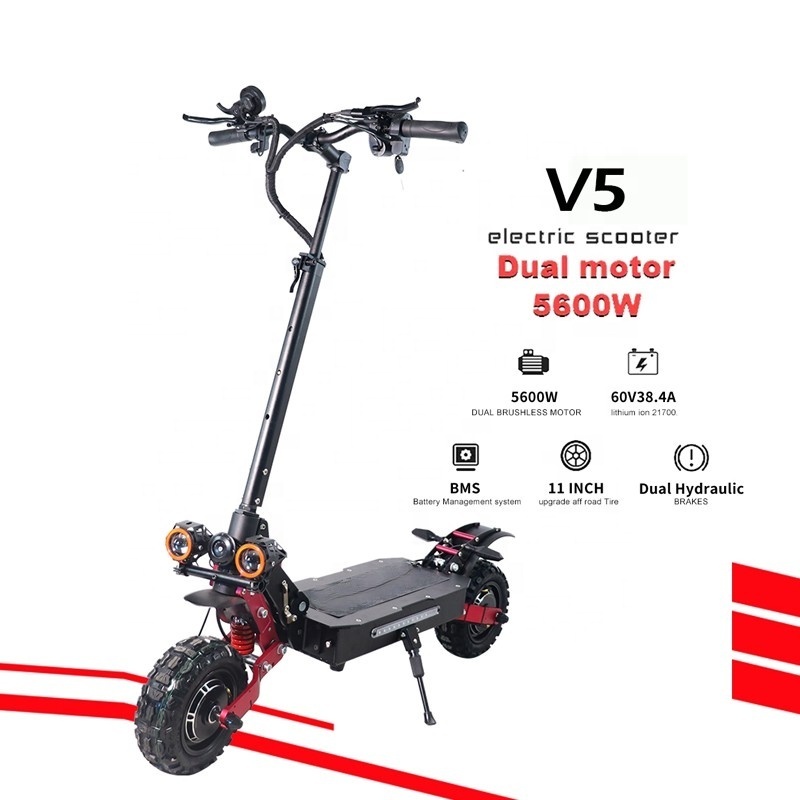 electro scooter Powerful Dual tron Scooter Adults 11inch 5600w 60V 2400W 100km/h All Terrain electric scooter