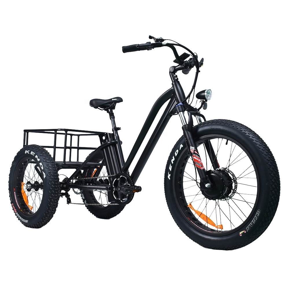 adult cargo electric bike with basket three wheels cargo long range Electric Bike bicycle electric bike adult cargo tricycle