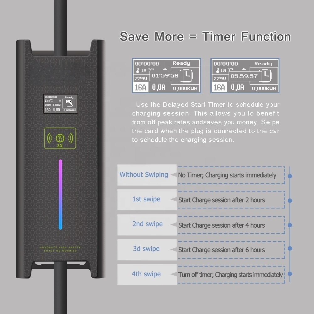 car recharge station level 2 EV charger 32A 7KW with GB/T connector for BYD Lixiang Xiaopeng home use charger