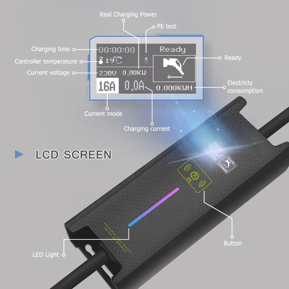 car recharge station level 2 EV charger 32A 7KW with GB/T connector for BYD Lixiang Xiaopeng home use charger