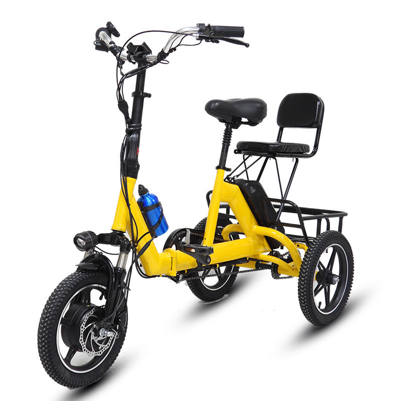 14 inch 36V 350W Pedal lithium battery small folding  power assisted tricycle adult pedal  tricycle wholesale tricycle electric