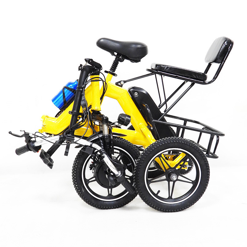 14 inch 36V 350W Pedal lithium battery small folding  power assisted tricycle adult pedal  tricycle wholesale tricycle electric