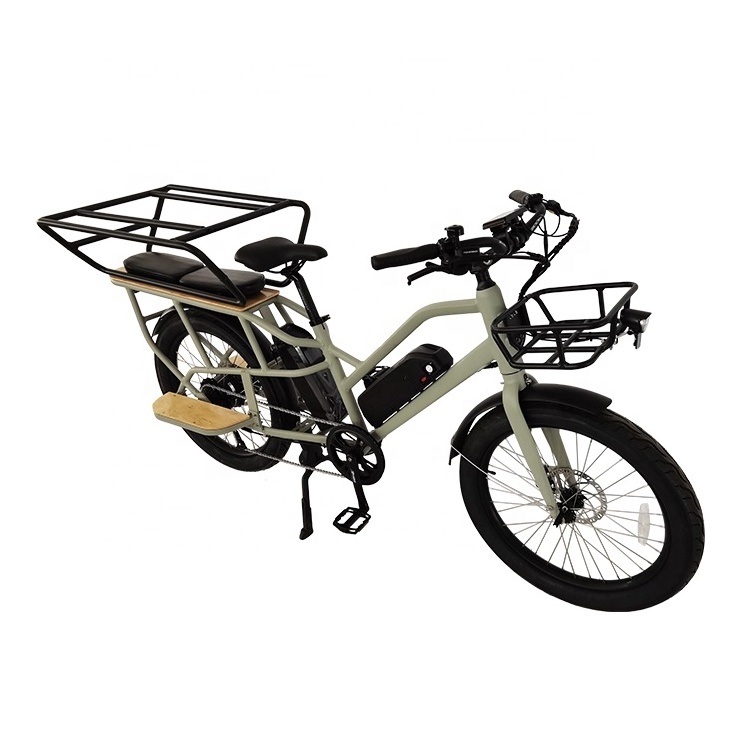 48V 500W Take Away Electric Bike With Front Basket And Rear Takeaway Delivery Box Holder For Food Delivery Electric Cargo Bike