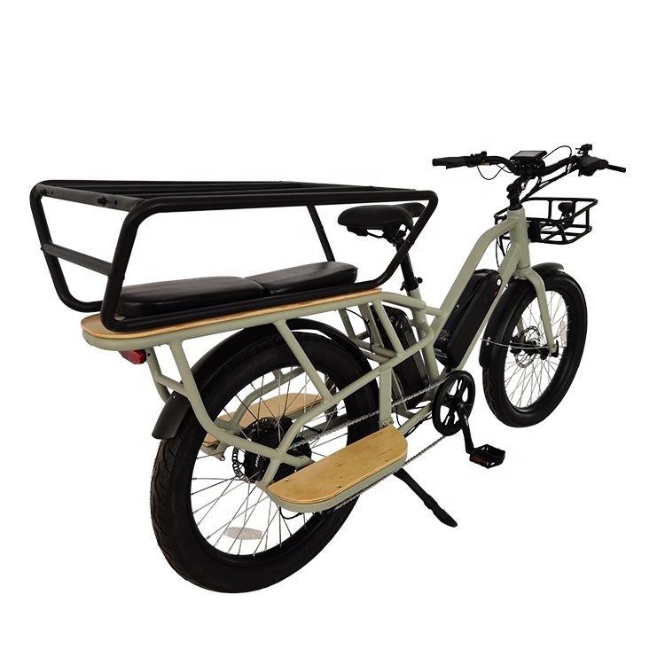 48V 500W Take Away Electric Bike With Front Basket And Rear Takeaway Delivery Box Holder For Food Delivery Electric Cargo Bike