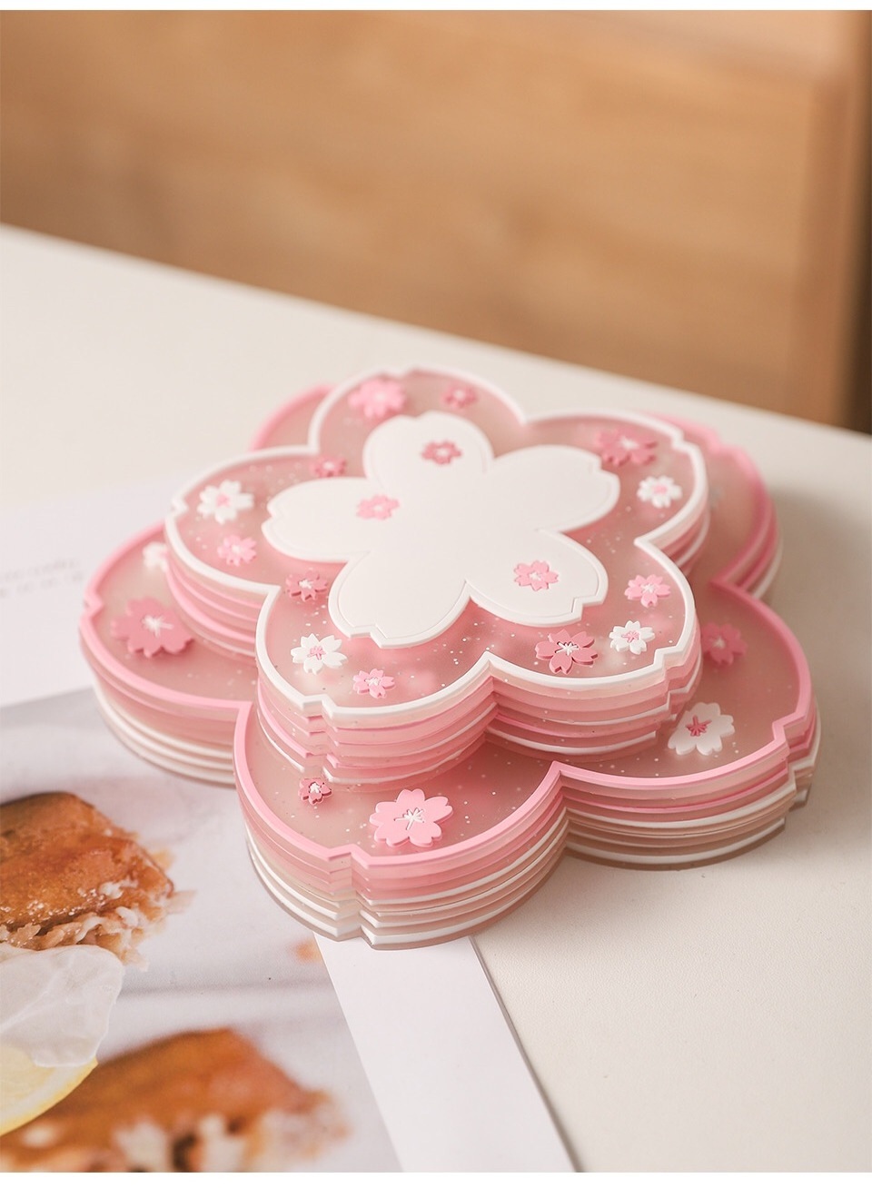 Japanese Ins Style Flower Pad Heat Insulation Placemat Mat Reusable Pot Mat Cup Coaster Durable Cherry Blossom Bowl Pad