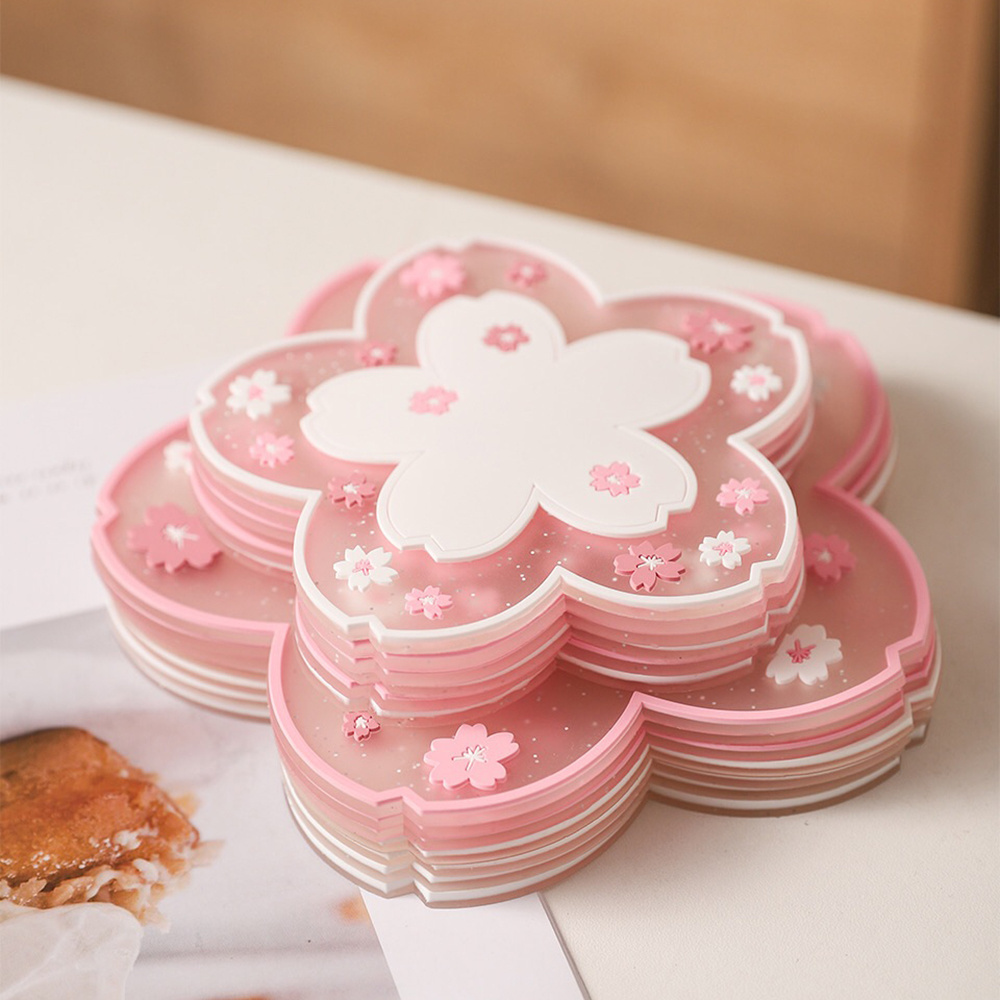 Japanese Ins Style Flower Pad Heat Insulation Placemat Mat Reusable Pot Mat Cup Coaster Durable Cherry Blossom Bowl Pad