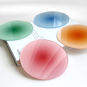 4 Pcs Acrylic Colorful Coasters for Drinks Round Fashion Cup Thicken Trendy Coaster for Coffee Juice Decoration Mat