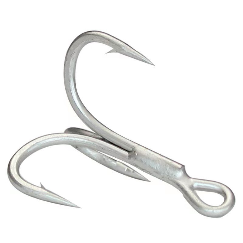 MOQ 10pcs High Carbon Steel Replacement Fishing Hooks 4X Treble Hooks Round Bend Triple Fishing Hooks For Hard Lures Fishing