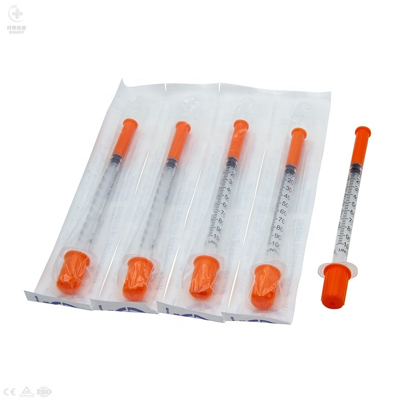 Medical Equipment Eo Gas Sterile 1mL Injection Insulin Pen Syringe With Needle U100 U40 Insuline Syringe