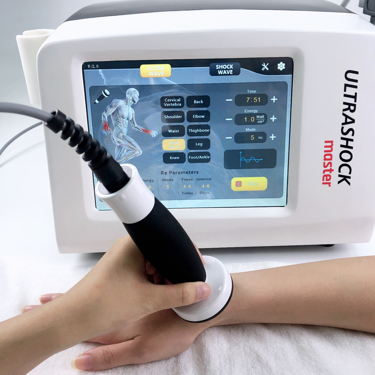 Wholesale High Quality Ultrasound Price Extracorporeal Shockwave Therapy Machine Body Muscle Massage Gun 8 Inch Touch Screen