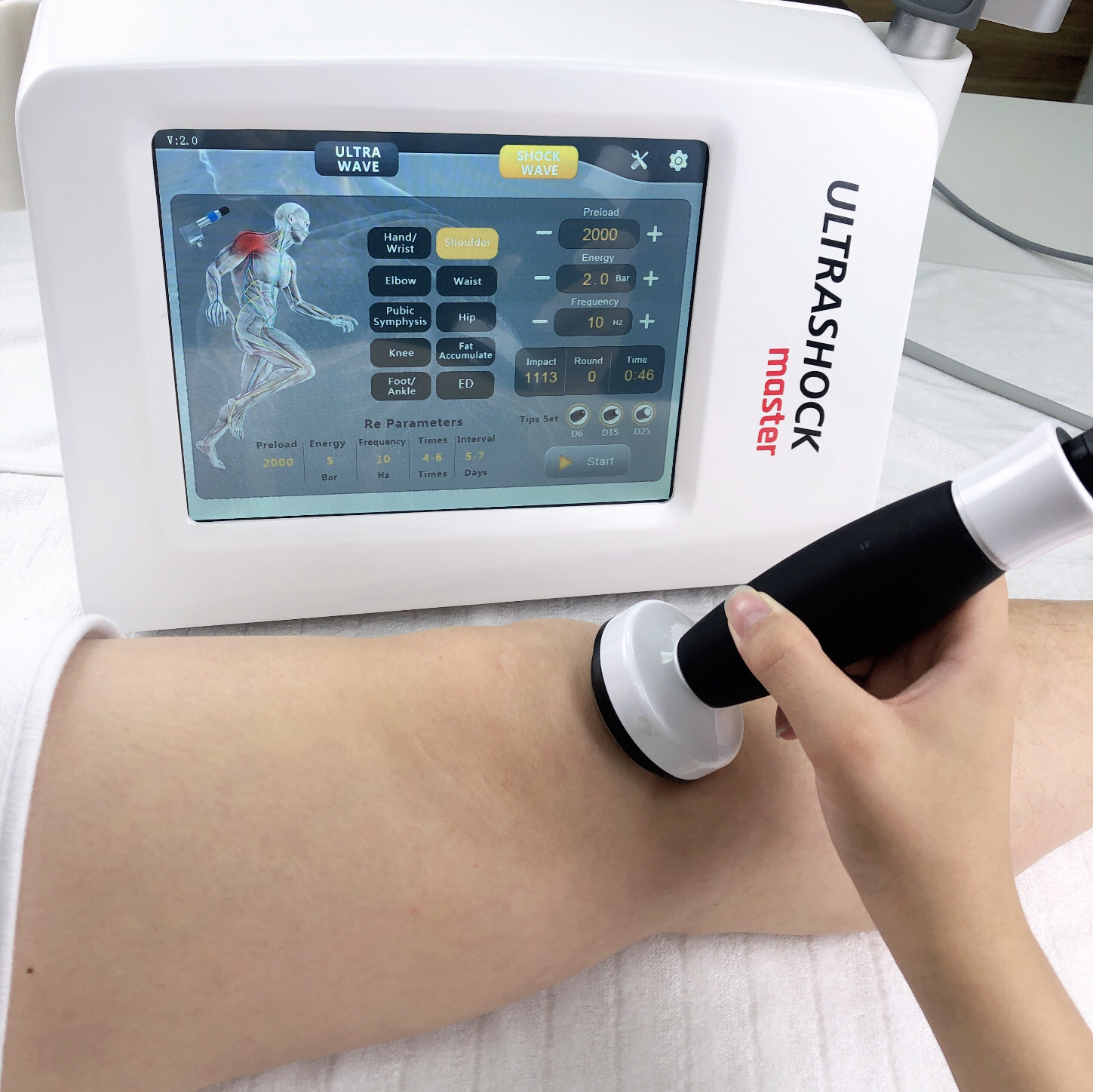 Wholesale High Quality Ultrasound Price Extracorporeal Shockwave Therapy Machine Body Muscle Massage Gun 8 Inch Touch Screen