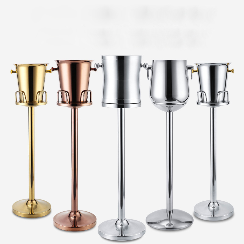 Bar restaurant catering hotel luxury gold / rose gold beer champagne  ice cooler stainless steel wine ice buckets with stand