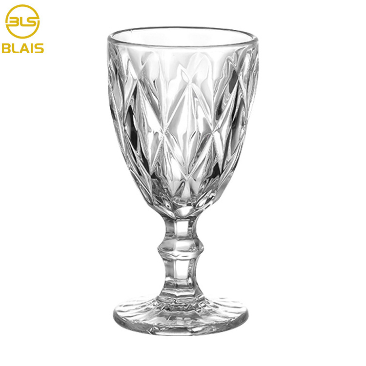 wholesale vintage black wine goblet glass water wine glasses for party event