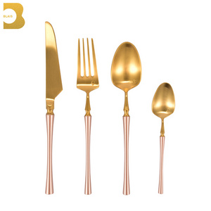 Top Seller 2020 4 Piece SS Cutlery Set Rose Gold Metal Flatware Set Gold pink Stainless Steel Cutlery