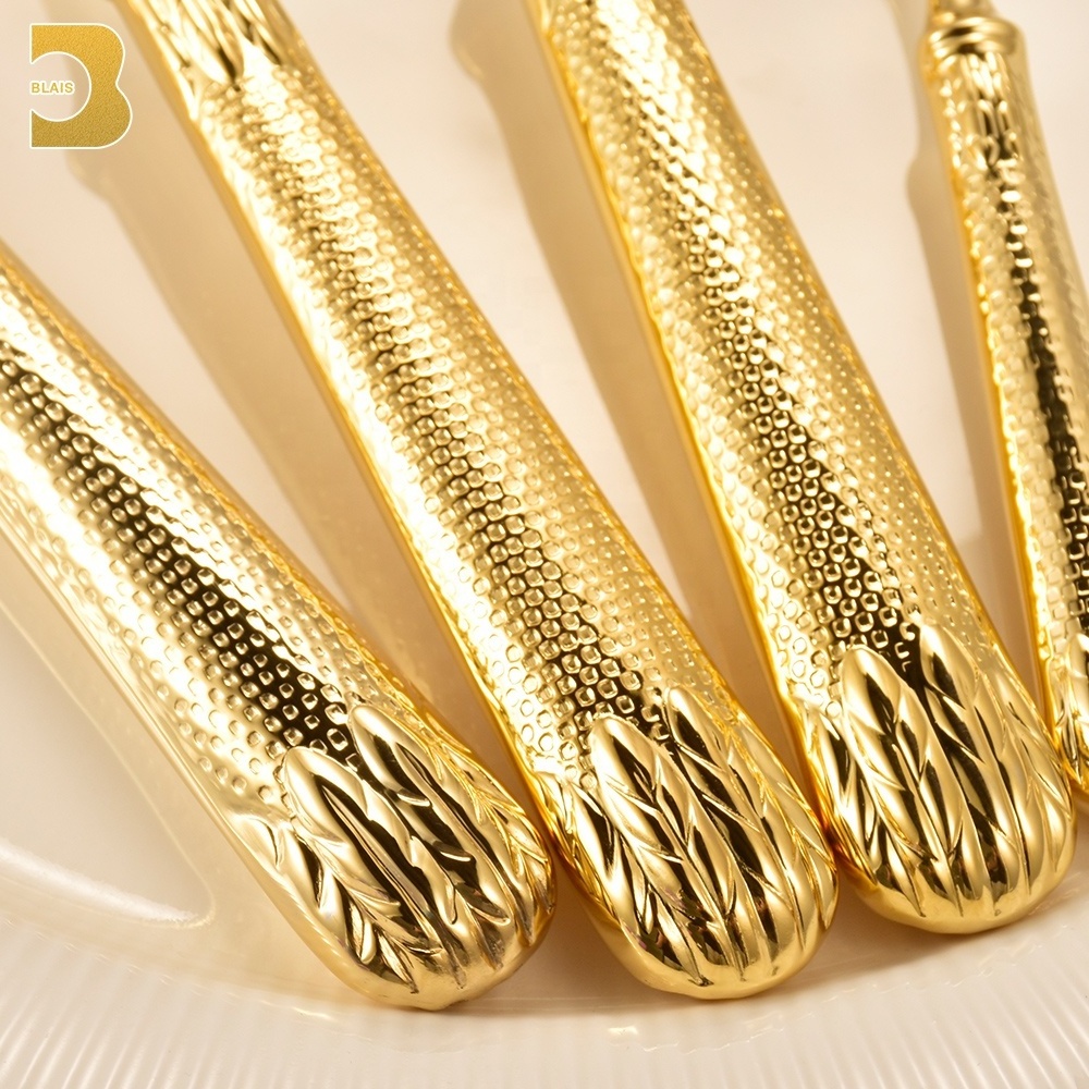 innovative Luxury Golden Silverware Bulk Royal Flatware 24k Gold 18/10 Stainless Steel Cutlery Set