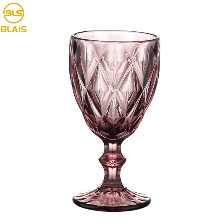 wholesale vintage black wine goblet glass water wine glasses for party event